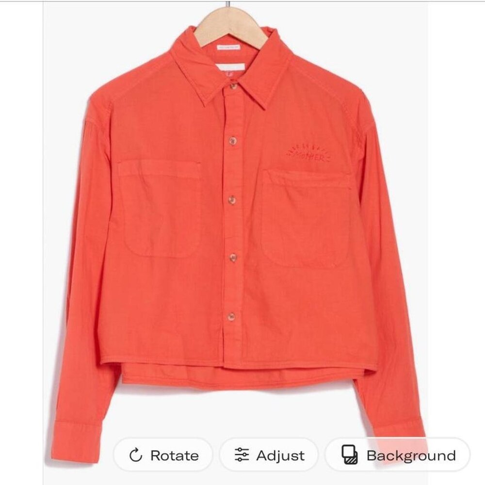 MOTHER. Women's orangey red Embroidered shirt.
Runs generous. Texture ! - Picture 12 of 14